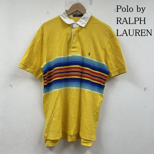 ポロバイラルフローレン Polo by RALPH LAUREN ポロシャツ 半袖 半袖 ポロシャツ ロゴ 刺繍 ワンポイント ボタン ショートスリーブ ボーダー柄 レインボー M ロゴ、文字 X 刺繍 X ボーダー柄 黄 / イエロー / yellow X マルチカラー / マルチカラー / multicolor メンズ USED 古着 中古 50141674