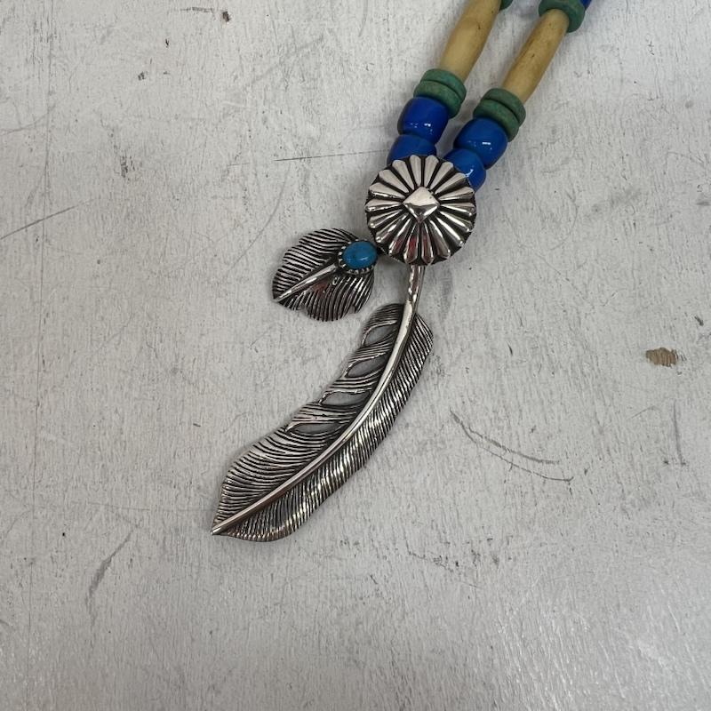 インディアンジュエリー Indian Jewelry アクセサリー ネックレス、ペンダント SILVER シルバー 925 フェザー ビーズ ネックレス ターコイズ コンチョ - メンズ USED 古着 中古 50141688
