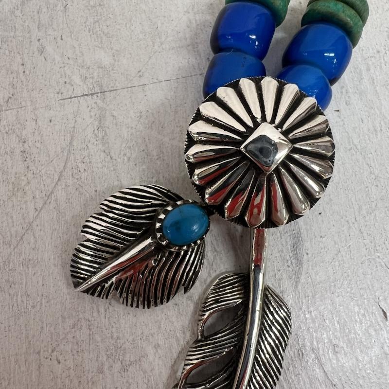 インディアンジュエリー Indian Jewelry アクセサリー ネックレス、ペンダント SILVER シルバー 925 フェザー ビーズ ネックレス ターコイズ コンチョ - メンズ USED 古着 中古 50141688