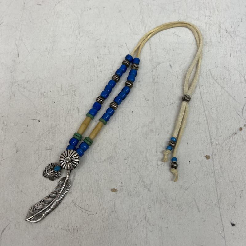 インディアンジュエリー Indian Jewelry アクセサリー ネックレス、ペンダント SILVER シルバー 925 フェザー ビーズ ネックレス ターコイズ コンチョ - メンズ USED 古着 中古 50141688