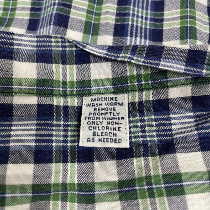 ラルフローレン RALPHLAUREN シャツ、ブラウス 半袖 90s BLAKE ボタンダウン チェック 半袖 シャツ ポニー 刺繡 M 白 / ホワイト / white X 紺 / ネイビー / navy X 緑 / グリーン / green メンズ USED 古着 中古 50141752