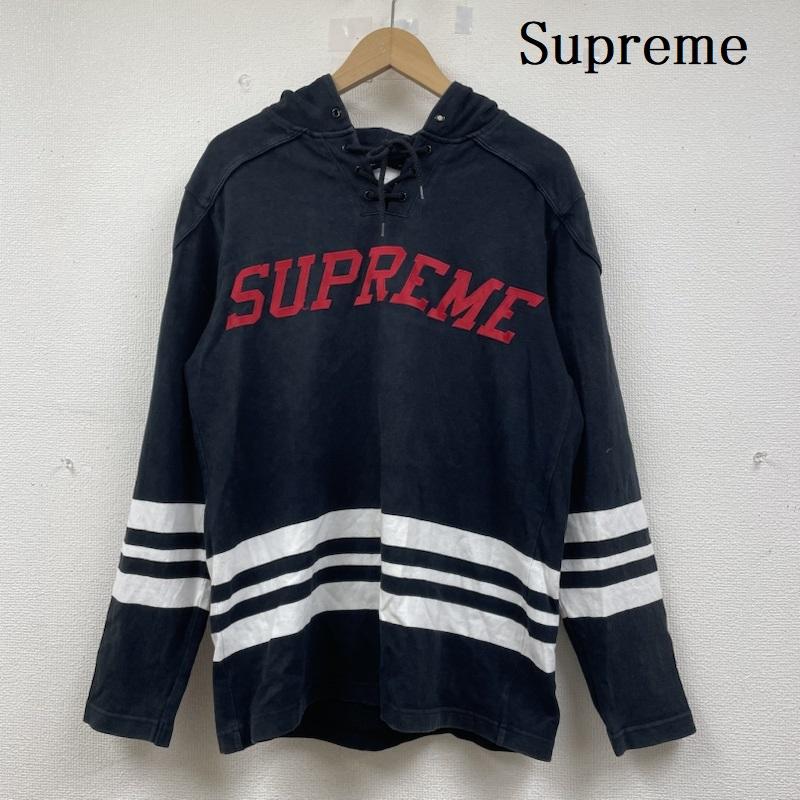 シュプリーム Supreme パーカー 長袖 15SS hooded hockey top ホッケートップ プルオーバー ロゴ パーカー S 黒 / ブラック / black X 赤 / レッド / red X 白 / ホワイト / white メンズ USED 古着 中古 50141761
