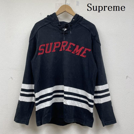 シュプリーム Supreme パーカー 長袖 15SS hooded hockey top ホッケートップ プルオーバー ロゴ パーカー S 黒 / ブラック / black X 赤 / レッド / red X 白 / ホワイト / white メンズ USED 古着 中古 50141761