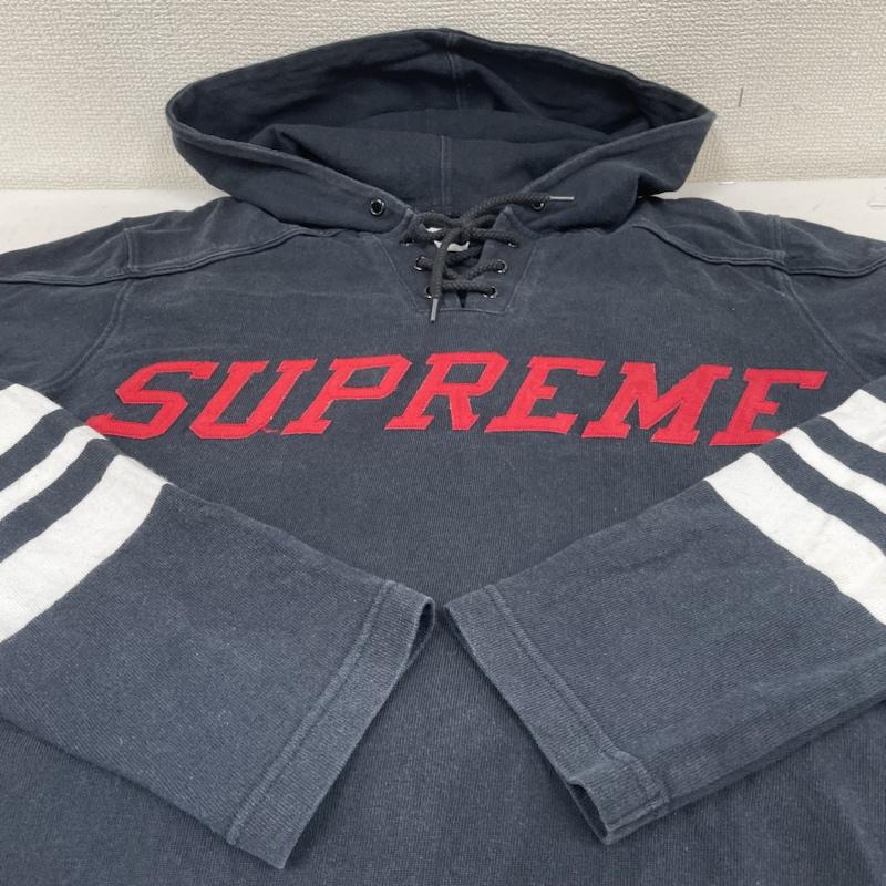 シュプリーム Supreme パーカー 長袖 15SS hooded hockey top ホッケートップ プルオーバー ロゴ パーカー S 黒 / ブラック / black X 赤 / レッド / red X 白 / ホワイト / white メンズ USED 古着 中古 50141761