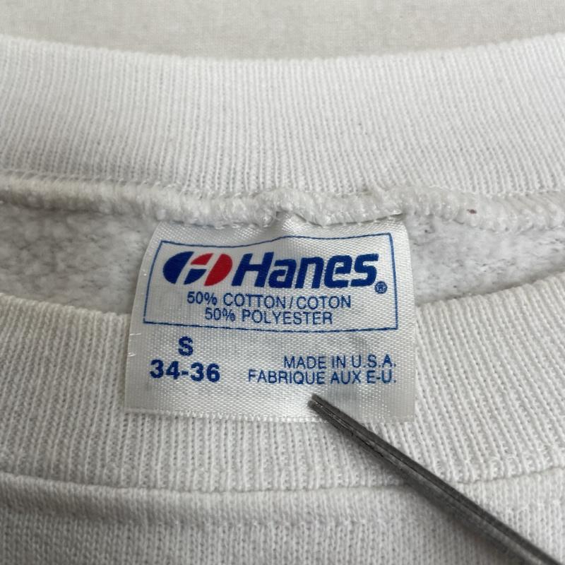 ヘインズ HANES トレーナー 長袖 80s 89年 アニマル プリント スウェット トレーナー Biolchini HARLEQUIN NG USA製 S 白 / ホワイト / white メンズ USED 古着 中古 50141765