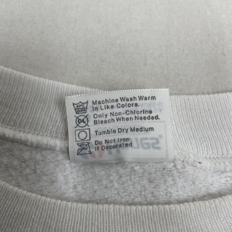 ヘインズ HANES トレーナー 長袖 80s 89年 アニマル プリント スウェット トレーナー Biolchini HARLEQUIN NG USA製 S 白 / ホワイト / white メンズ USED 古着 中古 50141765