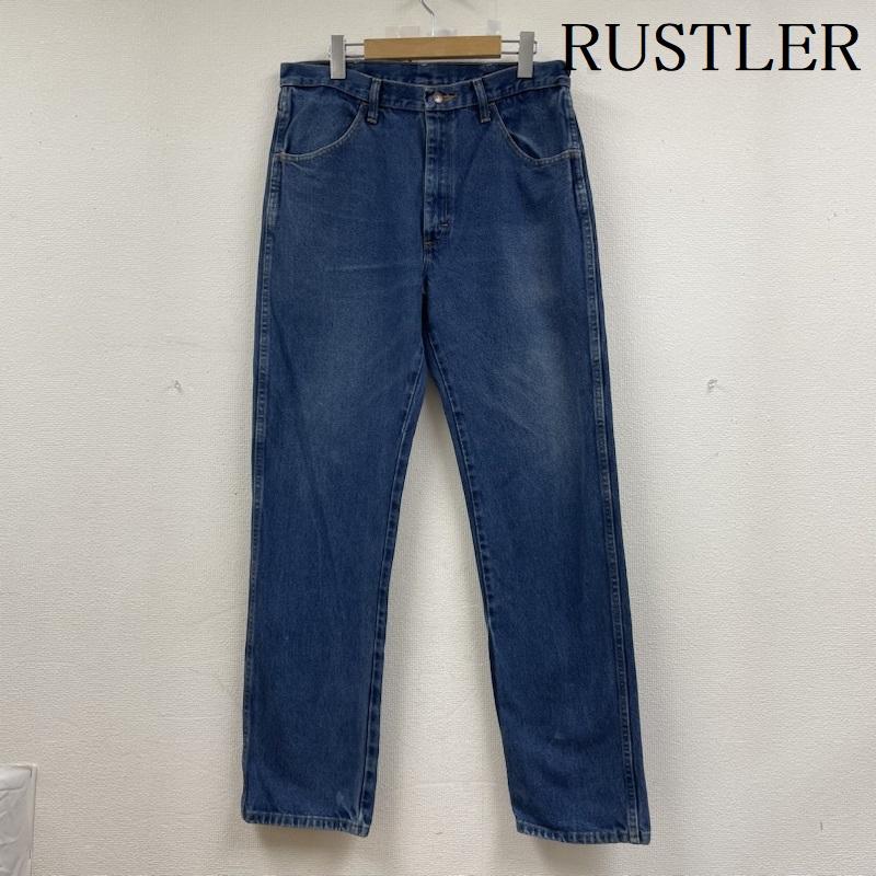ラストラー RUSTLER パンツ デニム、ジーンズ 87619PW メキシコ製 ストレート デニム パンツ 34インチ インディゴ / インディゴ / Indigo メンズ USED 古着 中古 50141776