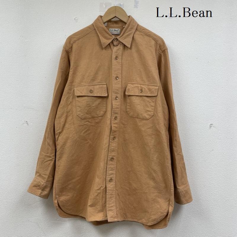 エルエルビーン L.L.Bean シャツ、ブラウス 長袖 90s シャモアシャツ USA製 長袖 シャツ 16 1/2 L 橙 / オレンジ / orange メンズ USED 古着 中古 50141815