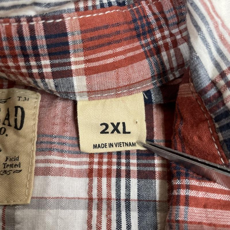 古着 USED シャツ、ブラウス 半袖 RED HEAD 半袖 チェック シャツ 2XL XXL 白 / ホワイト / white X 赤 / レッド / red メンズ USED 古着 中古 50141822