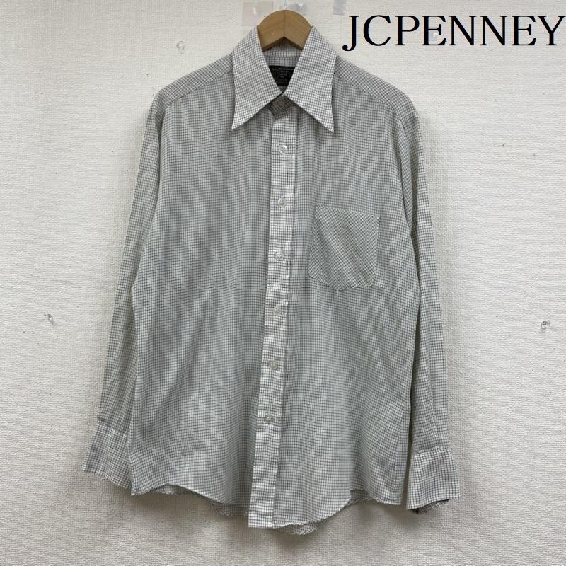 ジェーシーペニー JCPENNEY シャツ、ブラウス 長袖 70s 襟芯 長袖 チェック シャツ 15-15 1/2 M 白 / ホワイト / white X 茶 / ブラウン / brown X 緑 / グリーン / green メンズ USED 古着 中古 50141824