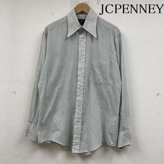 ジェーシーペニー JCPENNEY シャツ、ブラウス 長袖 70s 襟芯 長袖 チェック シャツ 15-15 1/2 M 白 / ホワイト / white X 茶 / ブラウン / brown X 緑 / グリーン / green メンズ USED 古着 中古 50141824