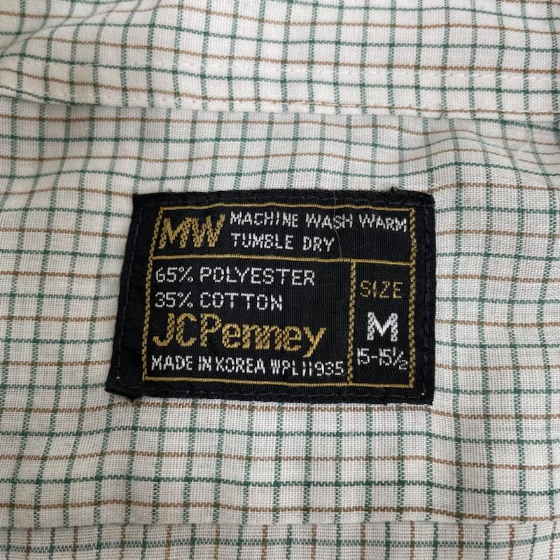ジェーシーペニー JCPENNEY シャツ、ブラウス 長袖 70s 襟芯 長袖 チェック シャツ 15-15 1/2 M 白 / ホワイト / white X 茶 / ブラウン / brown X 緑 / グリーン / green メンズ USED 古着 中古 50141824