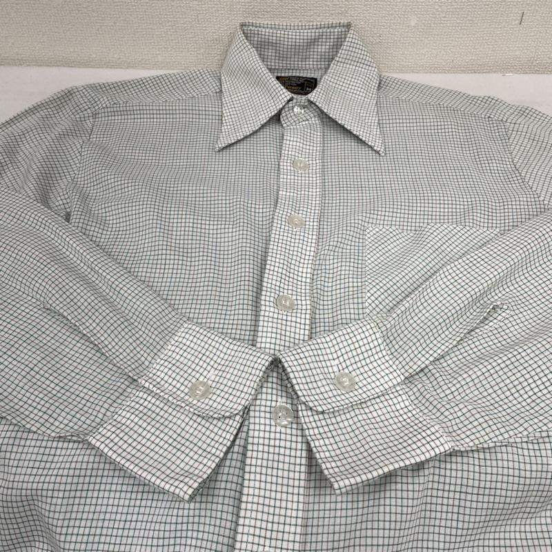 ジェーシーペニー JCPENNEY シャツ、ブラウス 長袖 70s 襟芯 長袖 チェック シャツ 15-15 1/2 M 白 / ホワイト / white X 茶 / ブラウン / brown X 緑 / グリーン / green メンズ USED 古着 中古 50141824
