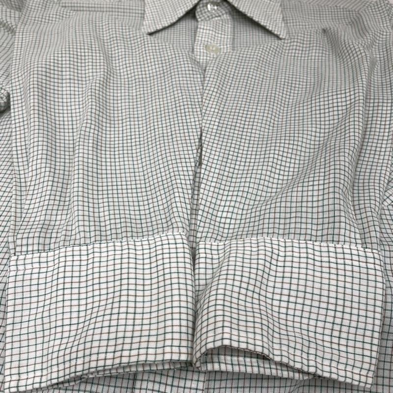 ジェーシーペニー JCPENNEY シャツ、ブラウス 長袖 70s 襟芯 長袖 チェック シャツ 15-15 1/2 M 白 / ホワイト / white X 茶 / ブラウン / brown X 緑 / グリーン / green メンズ USED 古着 中古 50141824