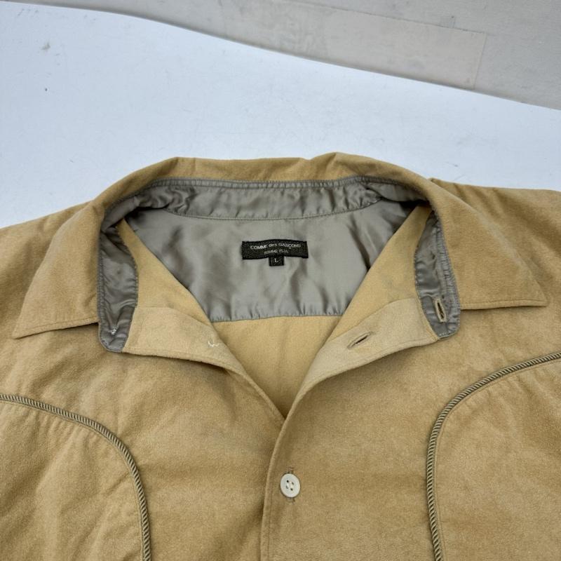 コムデギャルソンオムプリュス COMME des GARCONS HOME PLUS シャツ、ブラウス 半袖 90s フェイク スエード ウエスタン シャツ pb-10028l AD1999 L ベージュ / ベージュ / beige メンズ USED 古着 中古 50141828