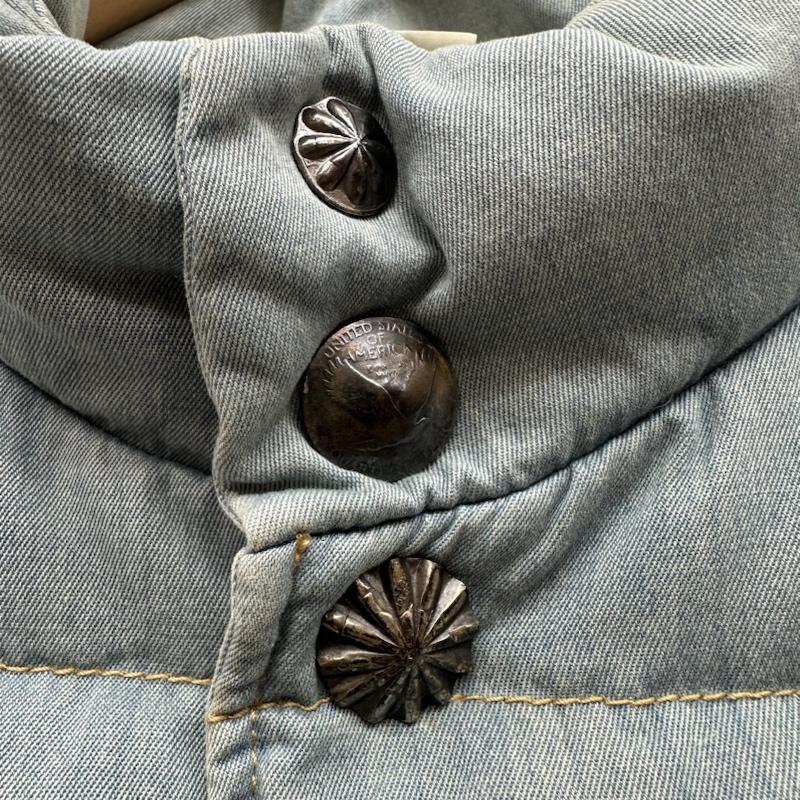 ロンハーマン RonHerman ジャケット、上着 ダウンジャケット 15AW コンチョ デニム ダウン ジャケット 522040173-1071 S 無地 水色 / ライトブルー / メンズ USED 古着 中古 50141831