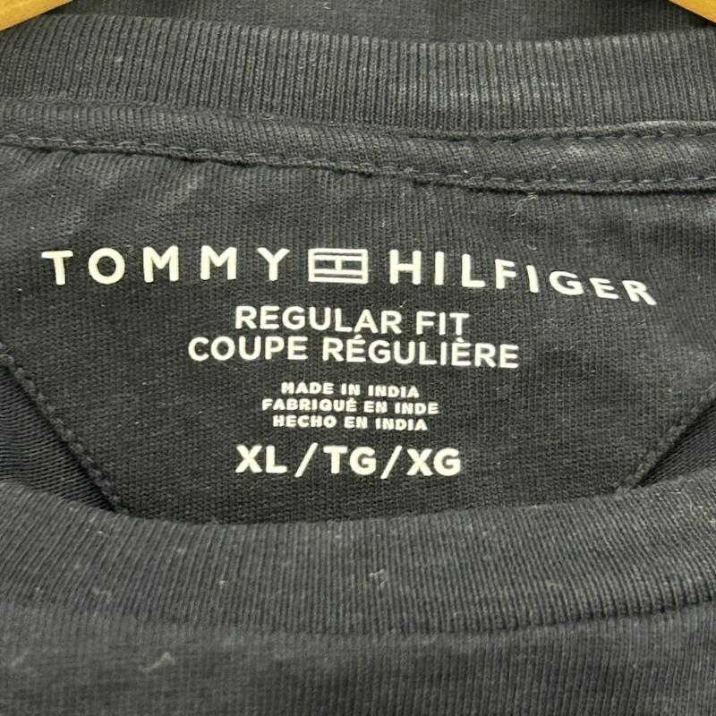 トミーヒルフィガー TOMMY HILFIGER Tシャツ 長袖 TOMMY HILFIGER トミーヒルフィガー 長袖TEE ロゴTシャツ XL ロゴ、文字 紺 / ネイビー / navy メンズ USED 古着 中古 50141872