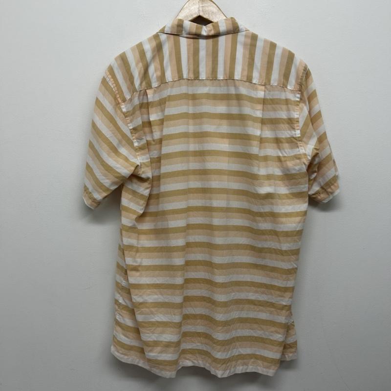 バーバリー BURBERRY シャツ、ブラウス 半袖 半袖シャツ オープンカラー ボーダー L ボーダー柄 橙 / オレンジ / orange X 白 / ホワイト / white メンズ USED 古着 中古 50141878