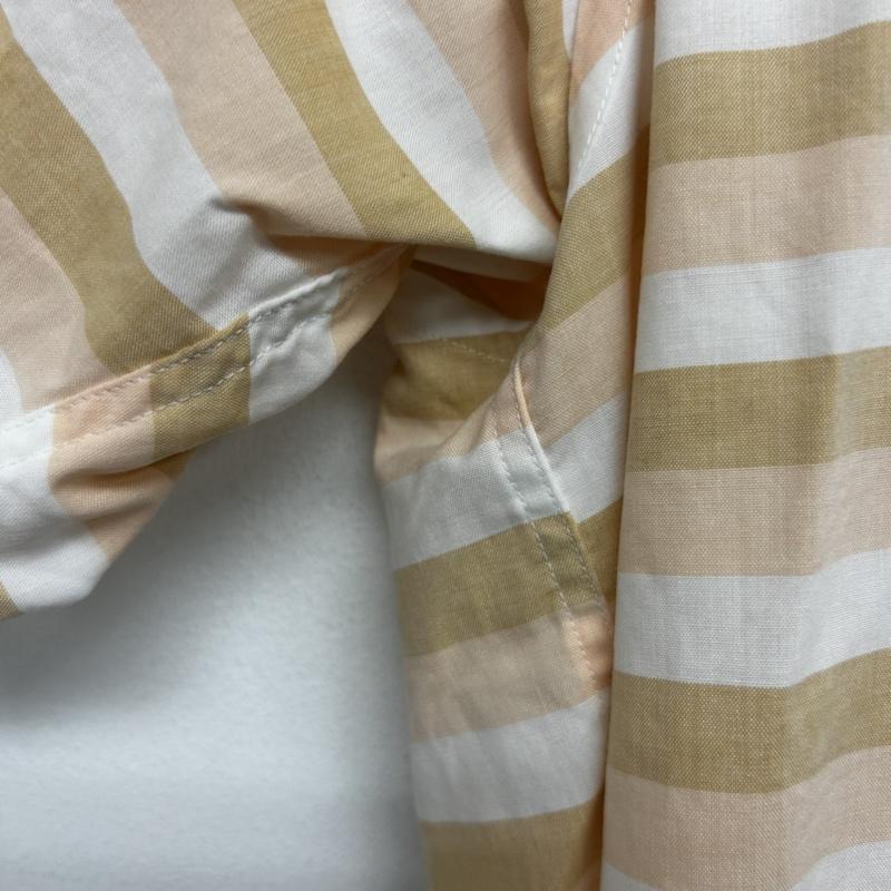バーバリー BURBERRY シャツ、ブラウス 半袖 半袖シャツ オープンカラー ボーダー L ボーダー柄 橙 / オレンジ / orange X 白 / ホワイト / white メンズ USED 古着 中古 50141878