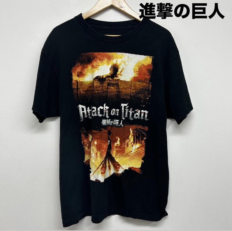 古着 USED Tシャツ 半袖 進撃の巨人 プリントTEE attack on titan L プリント 黒 / ブラック / black メンズ USED 古着 中古 50141879