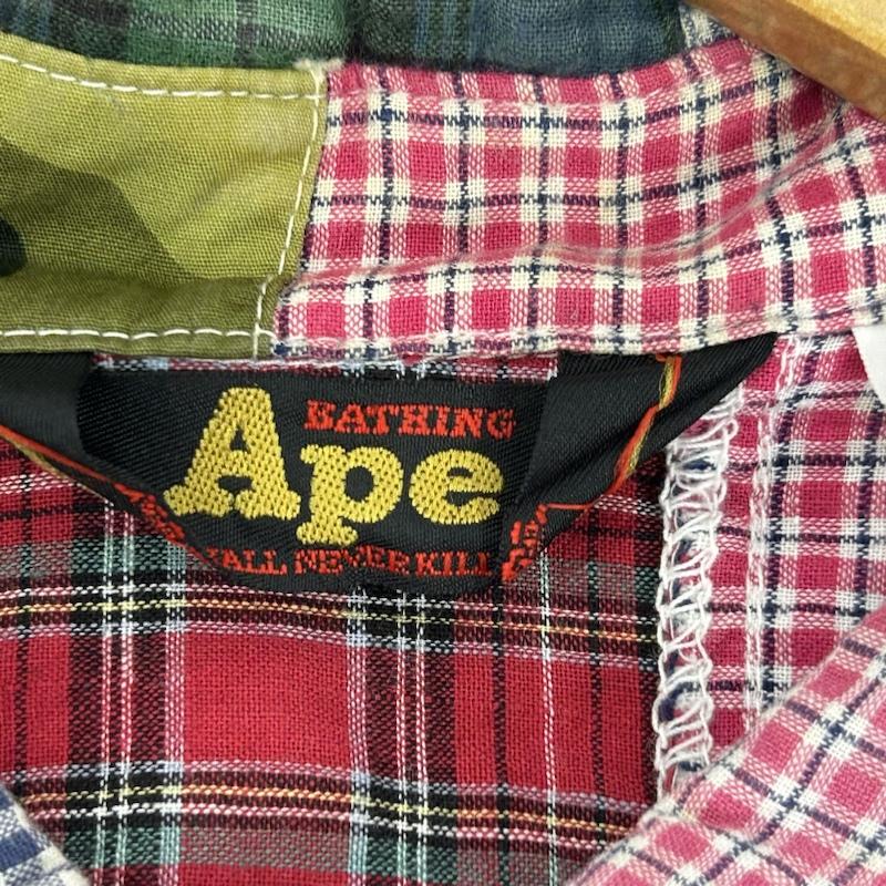 アベイシングエイプ A BATHING APE シャツ、ブラウス 半袖 半袖シャツ 異素材切替シャツ 総柄 XL 総柄 マルチカラー / マルチカラー / multicolor メンズ USED 古着 中古 50141885