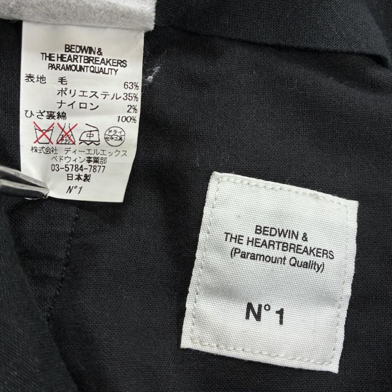 ベドウィン アンド ザ ハートブレイカーズ BEDWIN & THE HEARTBREAKERS パンツ スラックス ウール ヘリンボーン テーパード パンツ スラックス 1 チャコールグレー / チャコールグレー / メンズ USED 古着 中古 50141911