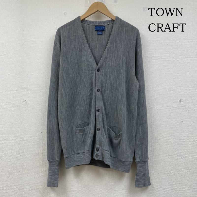 タウンクラフト TOWNCRAFT カーディガン 長袖 90s USA製 長袖 アクリル ニット カーディガン 前開き ボタン M 無地 灰 / グレー / gray メンズ USED 古着 中古 50141916