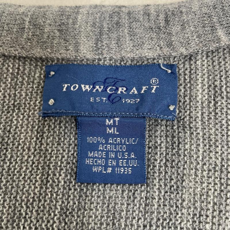 タウンクラフト TOWNCRAFT カーディガン 長袖 90s USA製 長袖 アクリル ニット カーディガン 前開き ボタン M 無地 灰 / グレー / gray メンズ USED 古着 中古 50141916