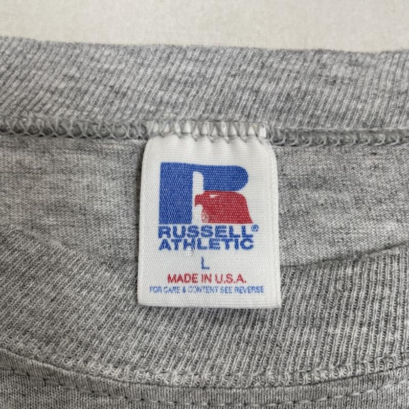 ラッセルアスレティック Russell Athletic Tシャツ 半袖 80s ブランク Tシャツ USA製 旧タグ バインダーネック ビンテージ L ロゴ、文字 X 刺繍 灰 / グレー / gray メンズ USED 古着 中古 50141920