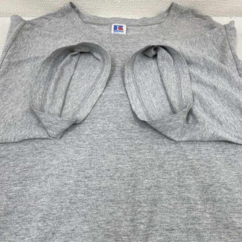 ラッセルアスレティック Russell Athletic Tシャツ 半袖 80s ブランク Tシャツ USA製 旧タグ バインダーネック ビンテージ L ロゴ、文字 X 刺繍 灰 / グレー / gray メンズ USED 古着 中古 50141920