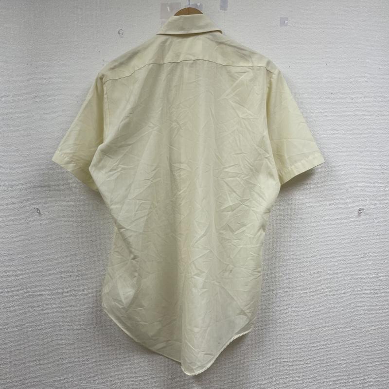 シアーズ SEARS シャツ、ブラウス 半袖 半袖 シャツ ブラウス Shirt デザインシャツ 胸ポケット ボタン 無地 サイズ15 1/2 - 無地 黄 / イエロー / yellow メンズ USED 古着 中古 50141929