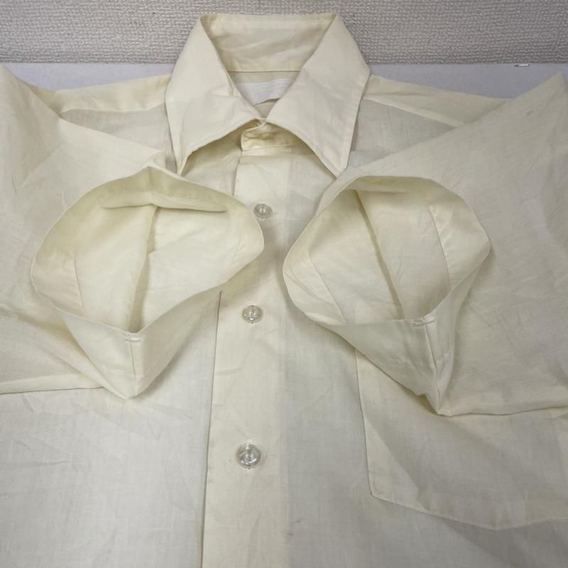 シアーズ SEARS シャツ、ブラウス 半袖 半袖 シャツ ブラウス Shirt デザインシャツ 胸ポケット ボタン 無地 サイズ15 1/2 - 無地 黄 / イエロー / yellow メンズ USED 古着 中古 50141929
