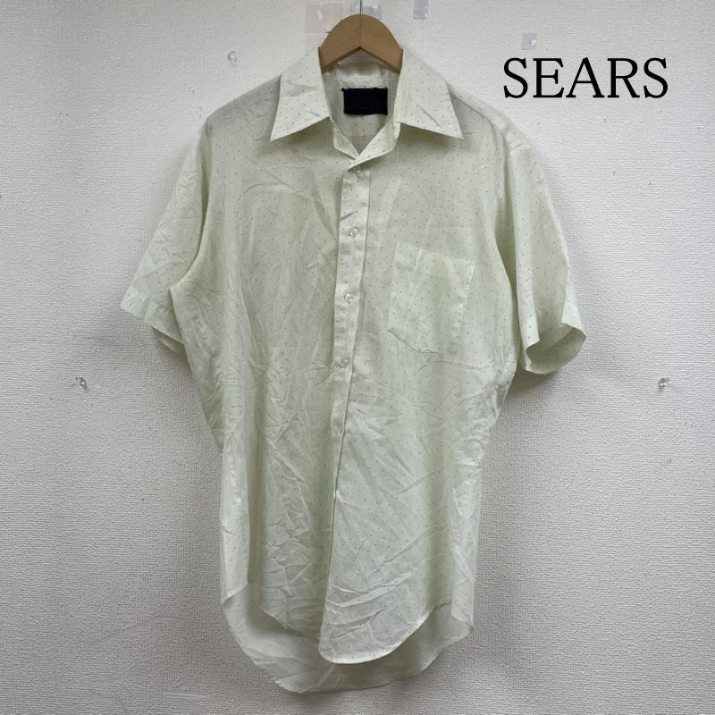 シアーズ SEARS シャツ、ブラウス 半袖 70s 黒タグ 半袖 シャツ ブラウス Shirt デザインシャツ 胸ポケット ボタン ドット サイズ15 1/2 - ドット 薄緑 / ライトグリーン / メンズ USED 古着 中古 50141930