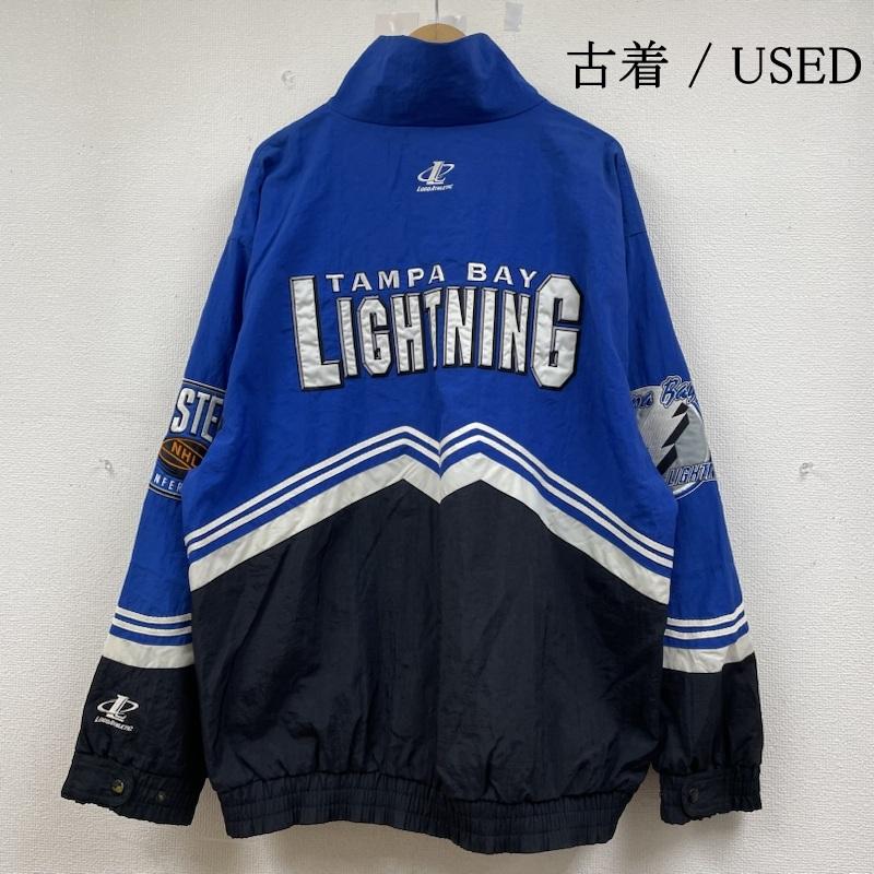 古着 USED ジャケット、上着 ジャンパー、ブルゾン NHL ナイロン ジャケット ホッケー TAMPA BAY LIGHTNING L ロゴ、文字 X 刺繍 青 / ブルー / blue メンズ USED 古着 中古 50141933