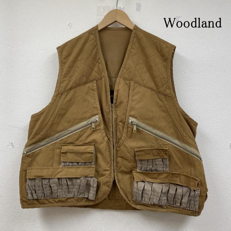古着 USED ベスト ベスト 80s vintage Woodland ハンティング ベスト ジャケット フルジップ 無地 マルチポケット L 無地 ベージュ / ベージュ / beige メンズ USED 古着 中古 50141939