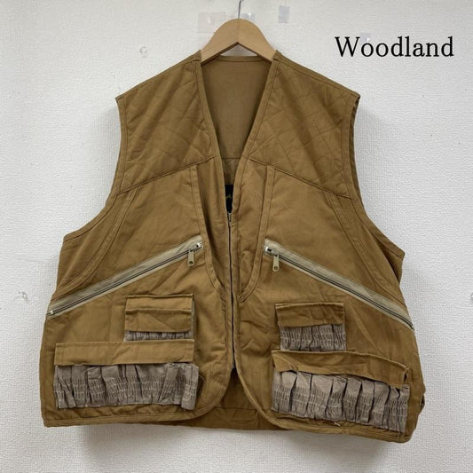 古着 USED ベスト ベスト 80s vintage Woodland ハンティング ベスト ジャケット フルジップ 無地 マルチポケット L 無地 ベージュ / ベージュ / beige メンズ USED 古着 中古 50141939