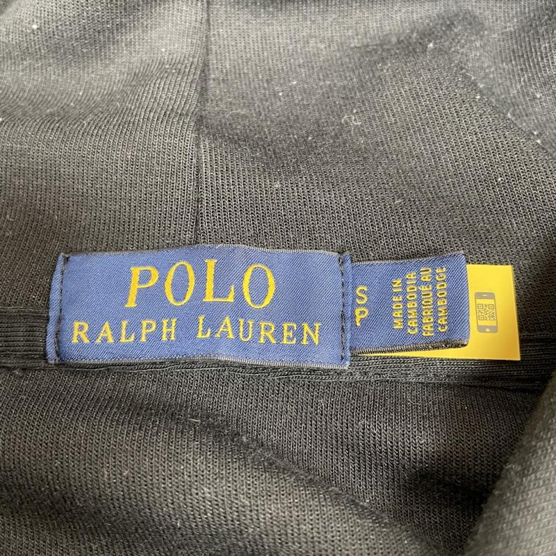 ポロラルフローレン POLO RALPH LAUREN パーカー 長袖 パーカー プルオーバー エンボス ロゴ フーディ スウェット 長袖 現行品 S ロゴ、文字 X プリント 黒 / ブラック / black メンズ USED 古着 中古 50141942