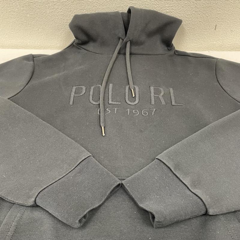 ポロラルフローレン POLO RALPH LAUREN パーカー 長袖 パーカー プルオーバー エンボス ロゴ フーディ スウェット 長袖 現行品 S ロゴ、文字 X プリント 黒 / ブラック / black メンズ USED 古着 中古 50141942