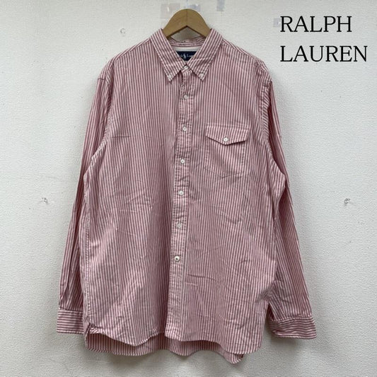 ラルフローレン RALPHLAUREN シャツ、ブラウス 長袖 長袖 ボタンダウン シャツ ボタン ストライプ XL ストライプ 白 / ホワイト / white X 赤 / レッド / red メンズ USED 古着 中古 50141959