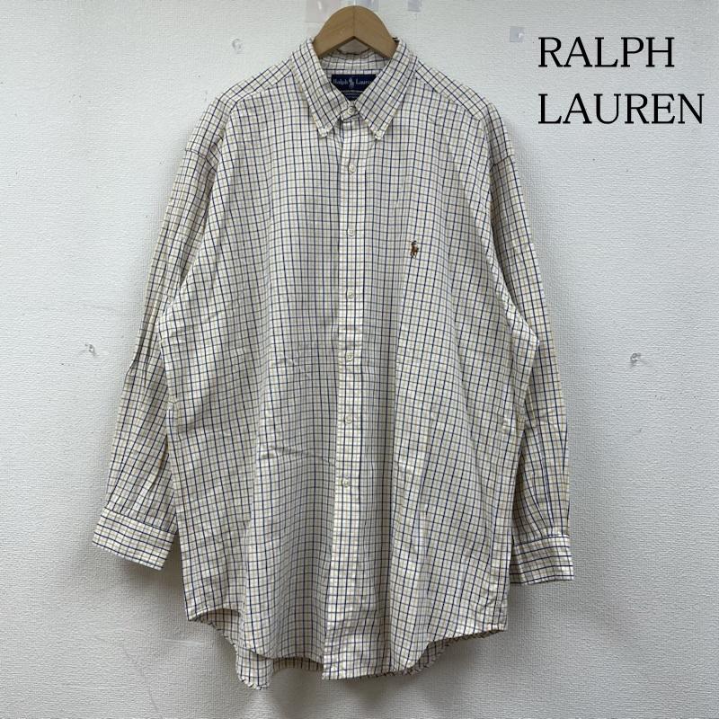 ラルフローレン RALPHLAUREN シャツ、ブラウス 長袖 90s ビンテージ 香港製 YARMOUTH チェック柄 ボタンダウン 長袖 シャツ サイズ17 34/35 - チェック X ロゴ、文字 X 刺繍 X ワンポイント マルチカラー / マルチカラー / multicolor メンズ USED 古着 中古 50141962