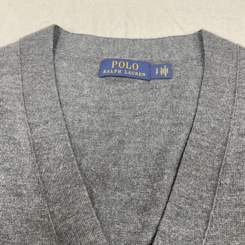 ポロラルフローレン POLO RALPH LAUREN カーディガン 長袖 長袖 カーディガン ニット セーター 薄手 ウール 前開き ボタン ポニーロゴ 刺繍 ワンポイント S ロゴ、文字 X 刺繍 X ワンポイント ダークグレー / ダークグレー / メンズ USED 古着 中古 50141964