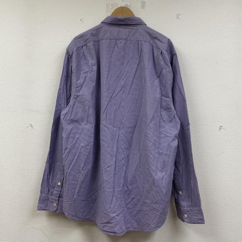 ポロ ジーンズ Polo Jeans Co. シャツ、ブラウス 長袖 90s 長袖 シャツ ブラウス Shirt ロングスリーブ ギンガムチェック 大きめ ビッグシルエット オーバーサイズ XXL チェック 白 / ホワイト / white X 紫 / パープル / purple メンズ USED 古着 中古 50141966
