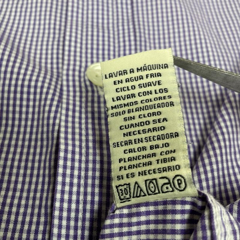 ポロ ジーンズ Polo Jeans Co. シャツ、ブラウス 長袖 90s 長袖 シャツ ブラウス Shirt ロングスリーブ ギンガムチェック 大きめ ビッグシルエット オーバーサイズ XXL チェック 白 / ホワイト / white X 紫 / パープル / purple メンズ USED 古着 中古 50141966