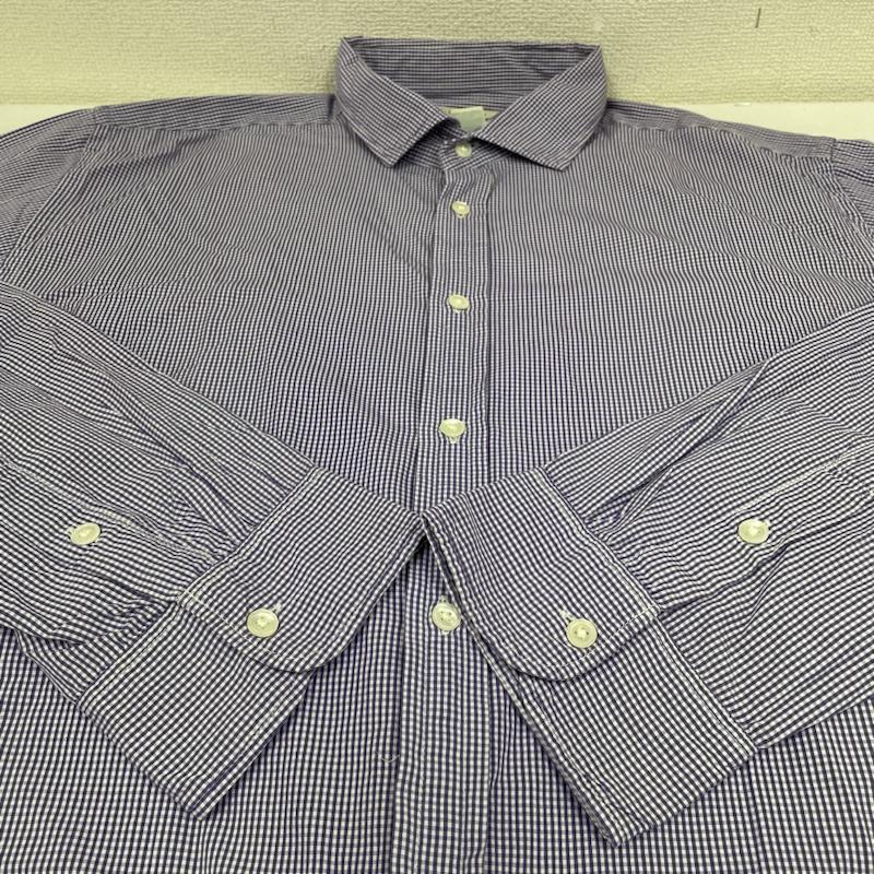 ポロ ジーンズ Polo Jeans Co. シャツ、ブラウス 長袖 90s 長袖 シャツ ブラウス Shirt ロングスリーブ ギンガムチェック 大きめ ビッグシルエット オーバーサイズ XXL チェック 白 / ホワイト / white X 紫 / パープル / purple メンズ USED 古着 中古 50141966