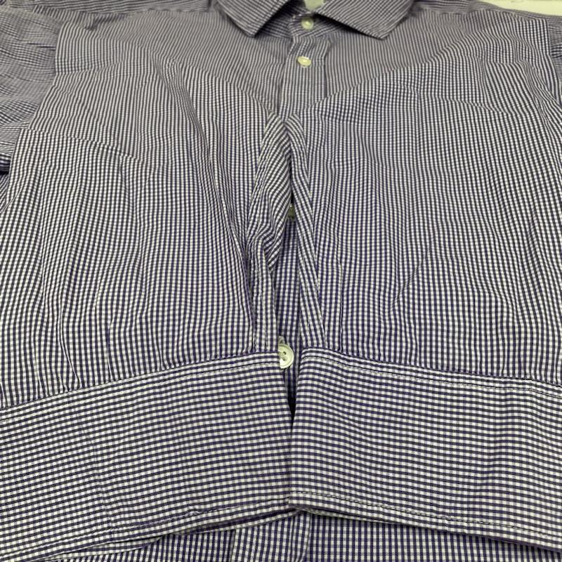 ポロ ジーンズ Polo Jeans Co. シャツ、ブラウス 長袖 90s 長袖 シャツ ブラウス Shirt ロングスリーブ ギンガムチェック 大きめ ビッグシルエット オーバーサイズ XXL チェック 白 / ホワイト / white X 紫 / パープル / purple メンズ USED 古着 中古 50141966