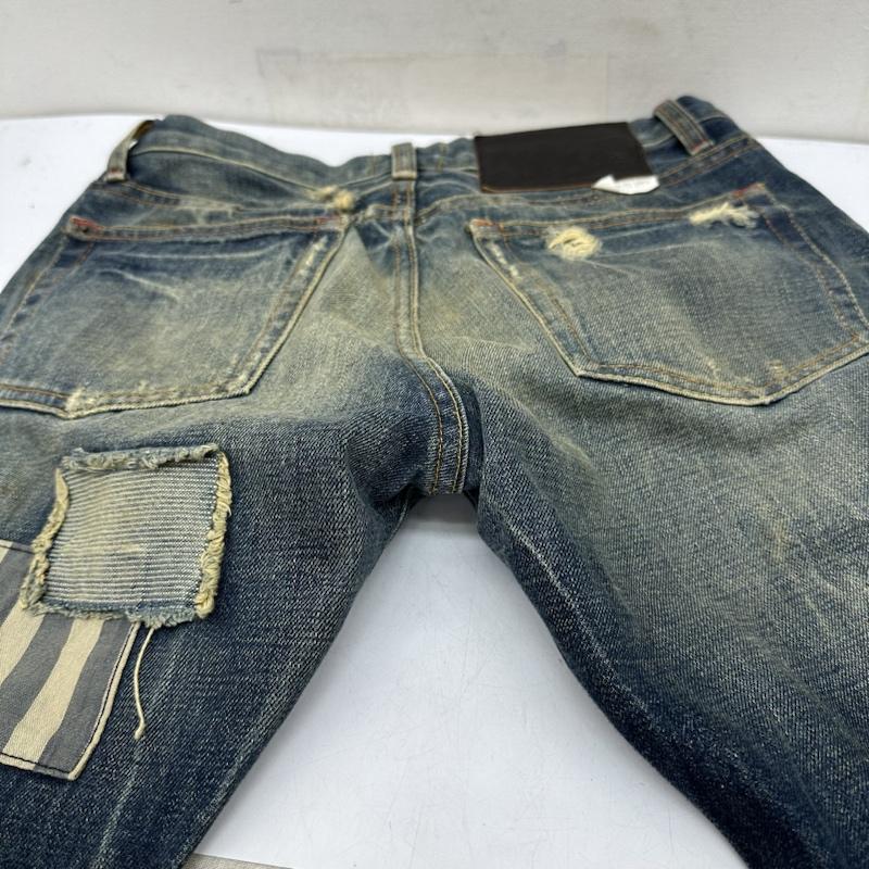 古着 USED パンツ デニム、ジーンズ USA製 STRIVERS ROW ボタンフライ ダメージ デニム パンツ 32インチ インディゴ / インディゴ / Indigo メンズ USED 古着 中古 50142022
