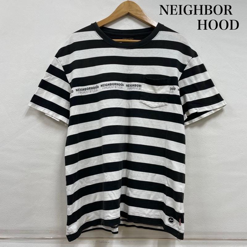 ネイバーフッド NEIGHBORHOOD Tシャツ 半袖 Fragment Design コラボ オールド ボーダー ポケット Tシャツ XL ボーダー柄 X ロゴ、文字 白 / ホワイト / white X 黒 / ブラック / black メンズ USED 古着 中古 50142031