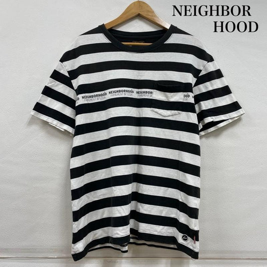 ネイバーフッド NEIGHBORHOOD Tシャツ 半袖 Fragment Design コラボ オールド ボーダー ポケット Tシャツ XL ボーダー柄 X ロゴ、文字 白 / ホワイト / white X 黒 / ブラック / black メンズ USED 古着 中古 50142031