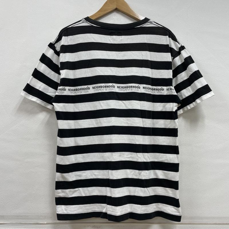 ネイバーフッド NEIGHBORHOOD Tシャツ 半袖 Fragment Design コラボ オールド ボーダー ポケット Tシャツ XL ボーダー柄 X ロゴ、文字 白 / ホワイト / white X 黒 / ブラック / black メンズ USED 古着 中古 50142031
