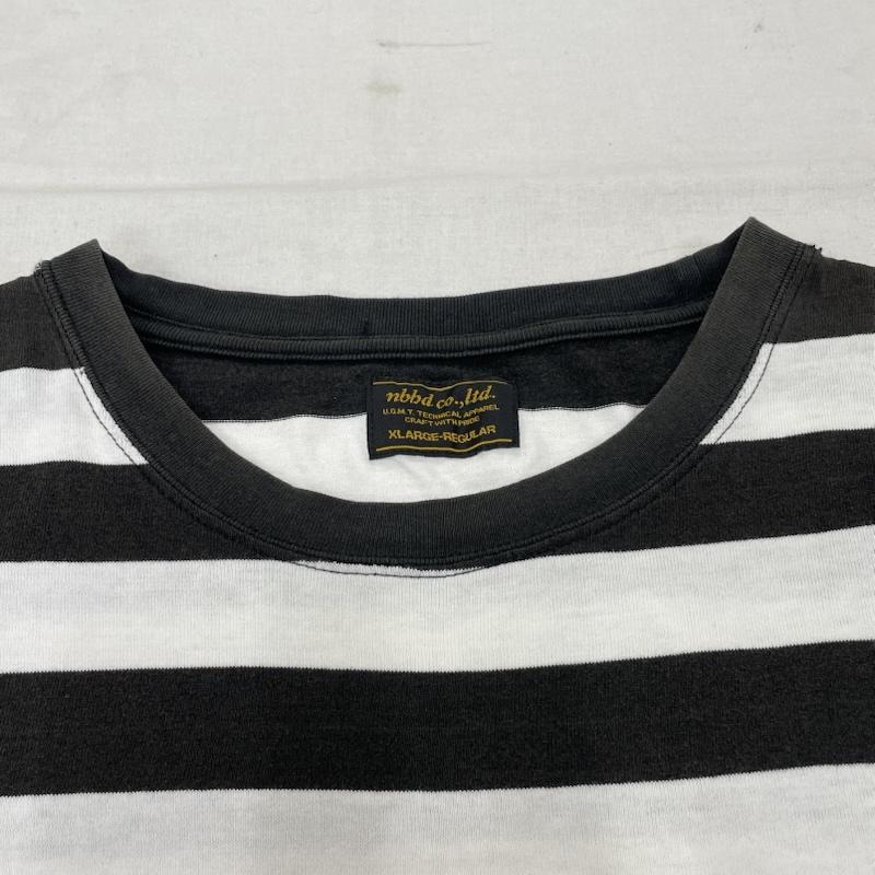 ネイバーフッド NEIGHBORHOOD Tシャツ 半袖 Fragment Design コラボ オールド ボーダー ポケット Tシャツ XL ボーダー柄 X ロゴ、文字 白 / ホワイト / white X 黒 / ブラック / black メンズ USED 古着 中古 50142031